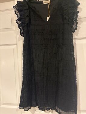 Black Ruffled Mini Dress